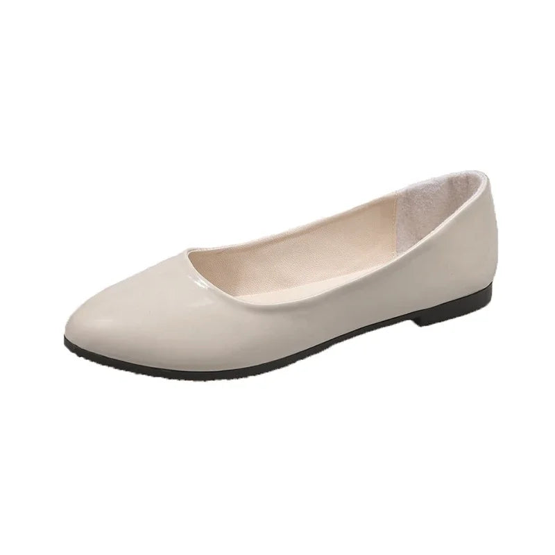 Women's Uniform Leather Shoes Spring Autumn Women Causal Flat Shoes Formal Versatile Black Ladies Ballet Shoes Non-slip Loafers