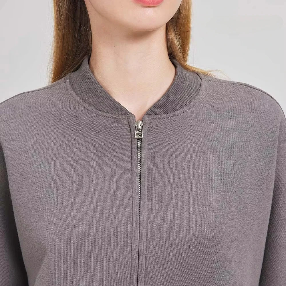 TRAFZR Cotton Zipper Cardigan Sets To Woman 2024 Tracksuit Suits Baggy Pants Sportswear Women Sweater 2 Piece Set Women Outfits