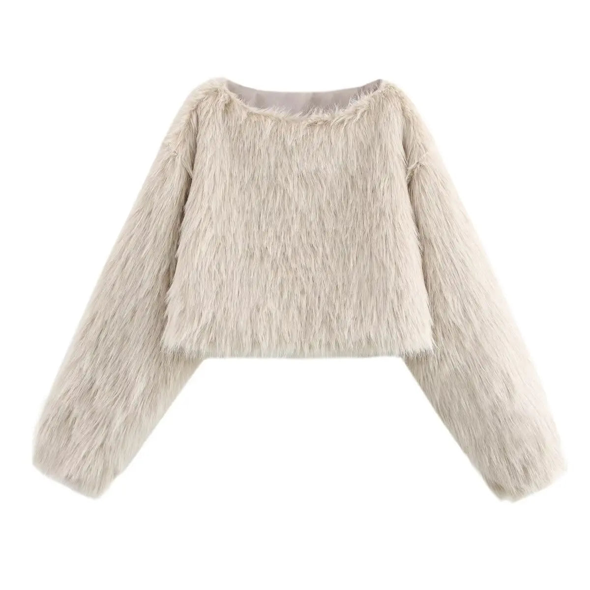 ZEVITY Women Fashion 4 Colors O Neck Long Sleeve Casual Fur Pullover Jacket Female Outerwear Chic Autumn Winter Coat Tops CT7356