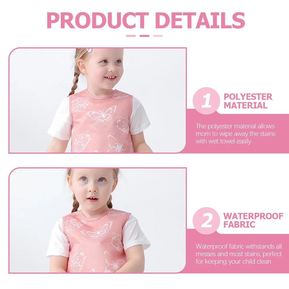 Sleeveless Waterproof Bib For Toddler Kids Meal Time Eating Apron Burp Cloth Baby Bibs Baby Apron Kids Meal Bib Toddler Eating