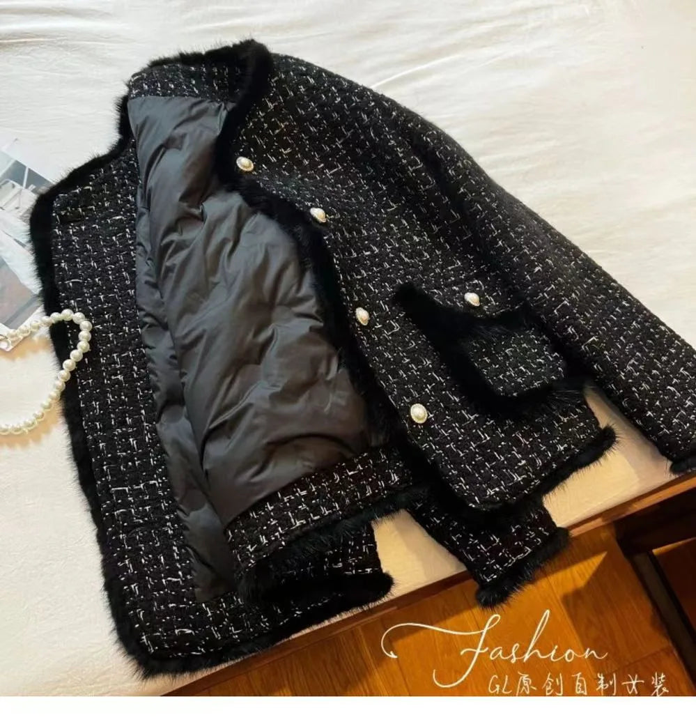 Women Coats Round Neck Full Sleeve Lamb Wool Jackets Single Breasted Slim Fit Thick Coat Open Stitch Elegant Outerwear 2024