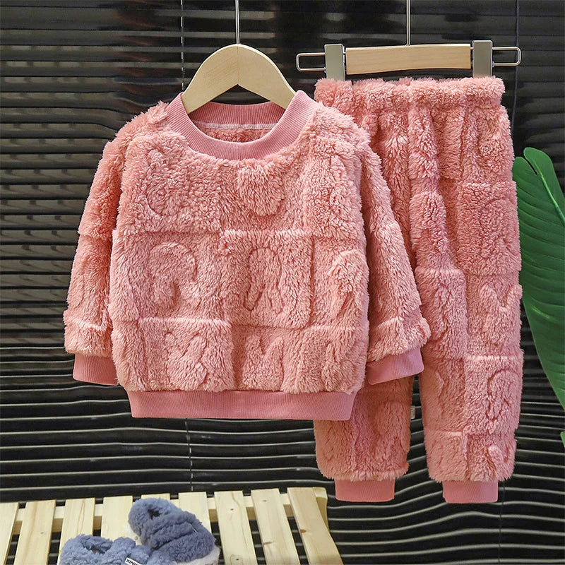Children's Pajama Sets Tops + Pants 2Pcs Kids Pajamas Winter Girl Clothing Sets Comfortable Children Clothes Boys Sleepwear