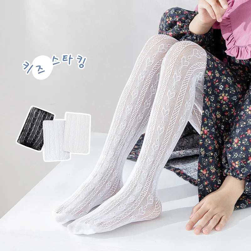Girls Tights Princess Fishnet Cotton Baby Girl's One-Piece Pantyhose Baby Spring Summer New Style Trousers Lace Stocking