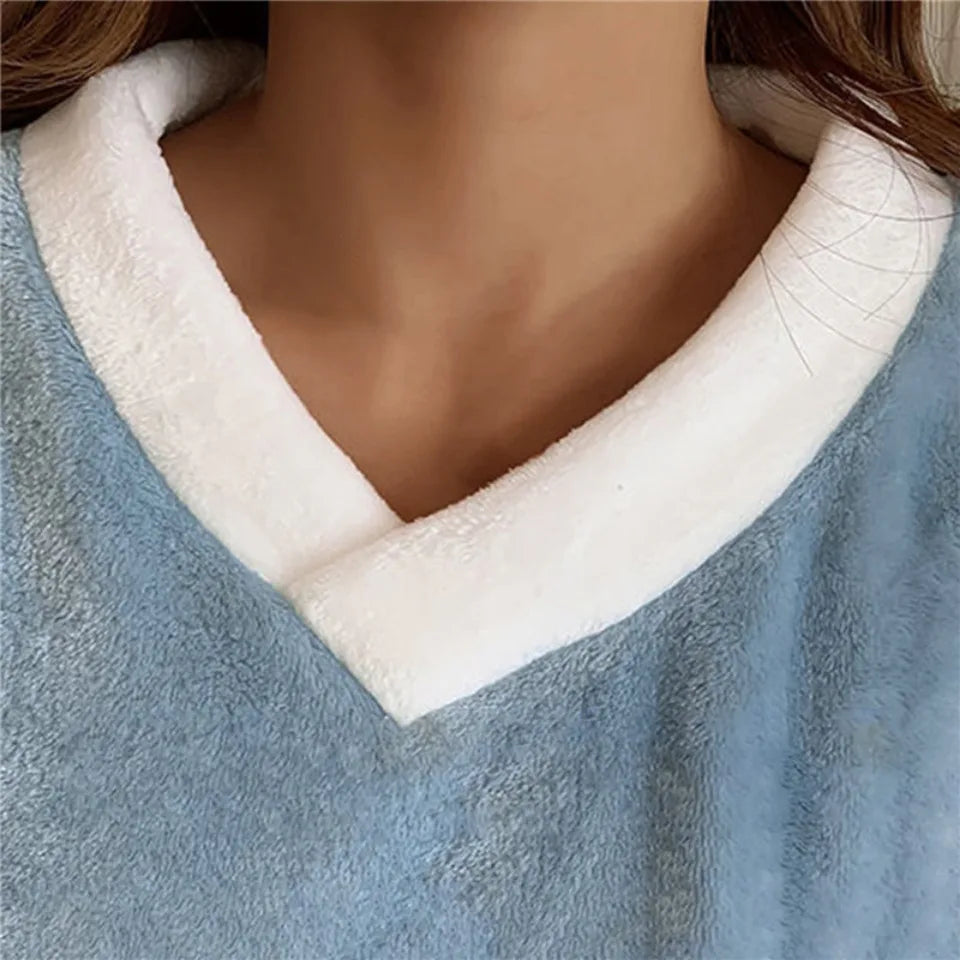 Autumn Winter Flannel Women's Pajamas Sets Polka Dots Printed Teddy Sleepwear Velvet Homewear Kawaii Girsl Pijamas Mujer Pyjama
