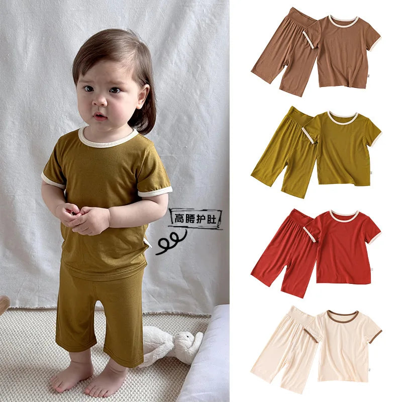 Baby Boys Girls Pajama Set Loungewear Two-piece Set Toddler Kids Pajamas Sleepwear