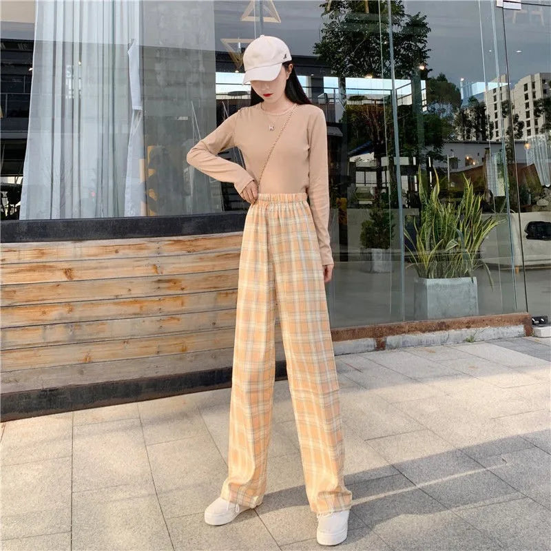 2025 New Women Christmas Pajama pants Autumn Winter Plaid Printed Pants Fashion Casual Wide Leg Pants Clothing Streetwear