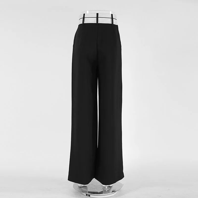 Women Pants Casual Wide Leg Pants for Women Black Suit Pants Office Lady Straight Pants High Waist Trousers Women Clothes Outfit
