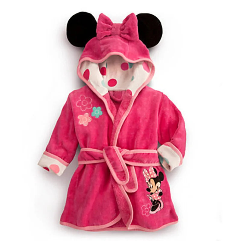 Children Pijama minnie Infantil Kids Warm Pajama mermaid Pyjamas Boys Baby Girl Animal tigger flannel Sleepwear Robe