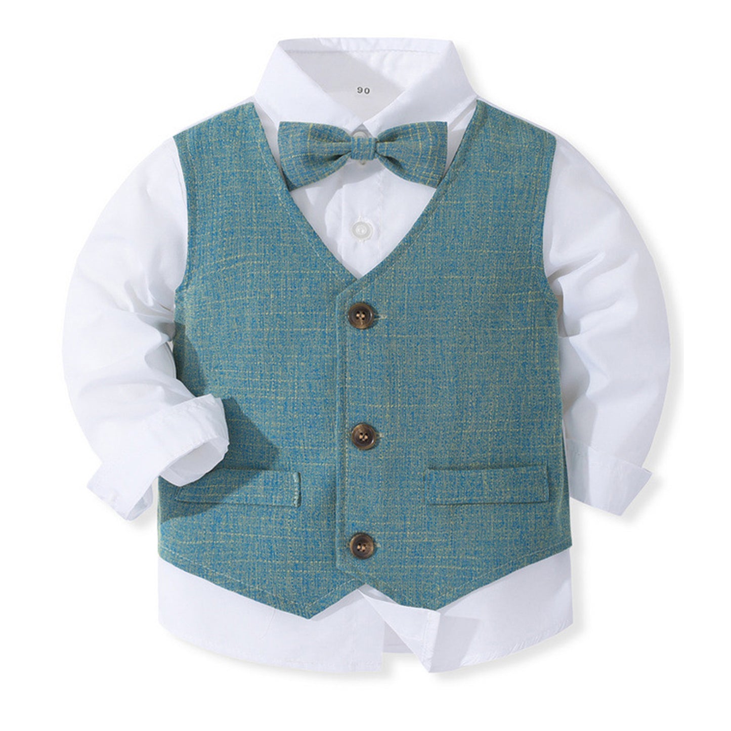 Boys Suits Gentleman Tuxedo Bow Tie Shirt Suit Vest Pants 4 Pcs Chic Toddler Baby Clothes Gentleman Outfit for Baptism Birthday