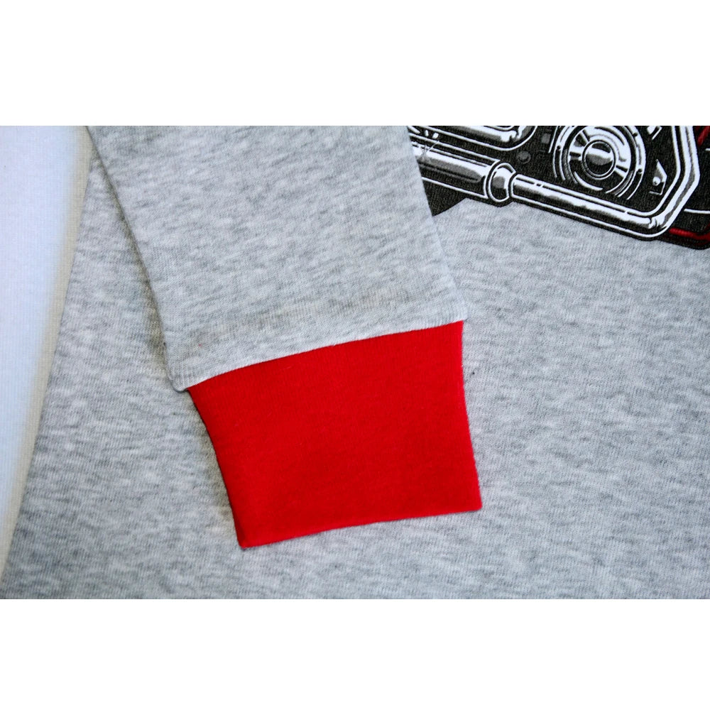 Boys Cartoon Pajamas Spring Autumn Long Sleevep Pijama Kids Airplane Motorcycle Pyjama Cotton Baby Homewear Underwear Clothes