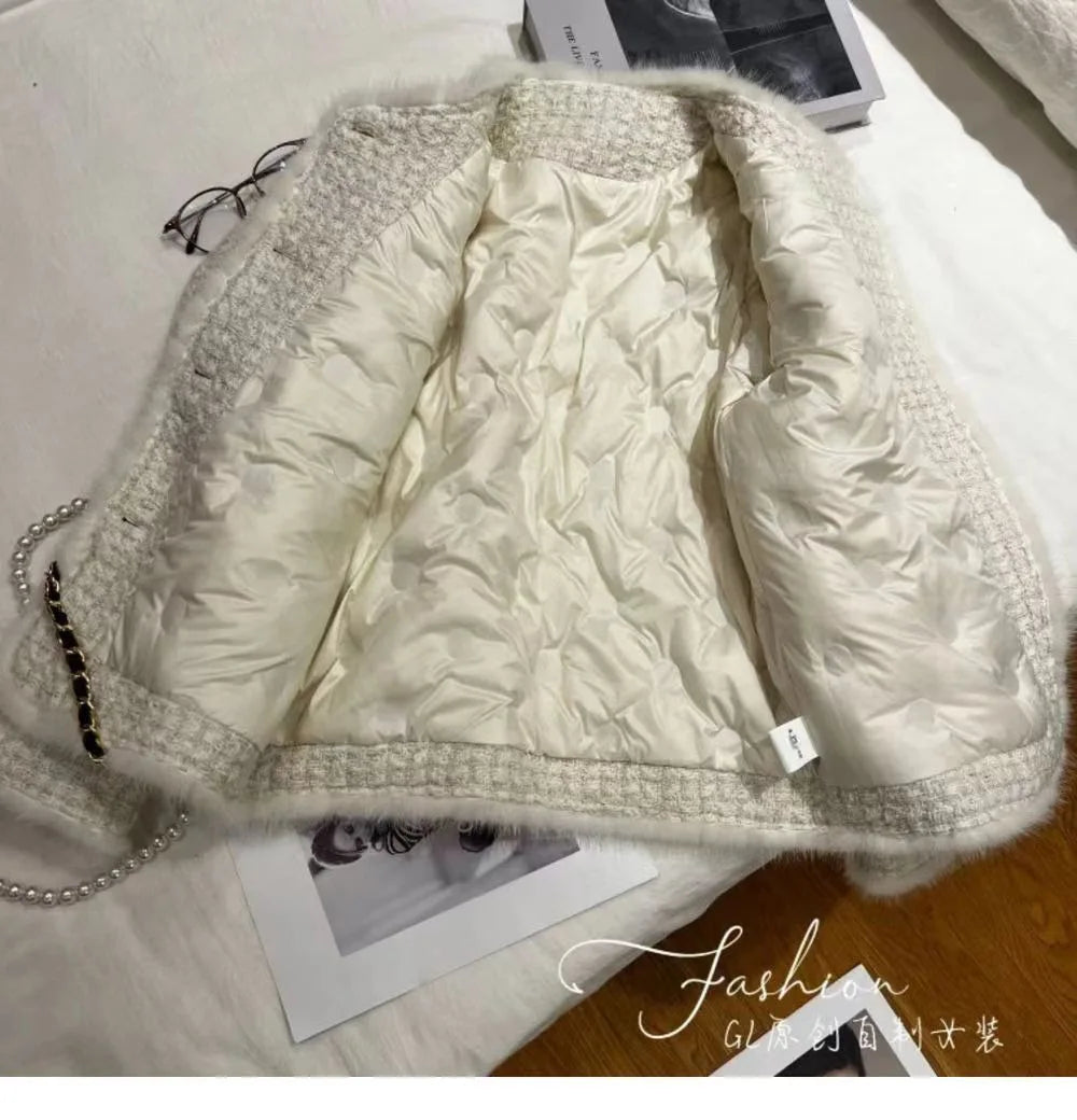 Women Coats Round Neck Full Sleeve Lamb Wool Jackets Single Breasted Slim Fit Thick Coat Open Stitch Elegant Outerwear 2024