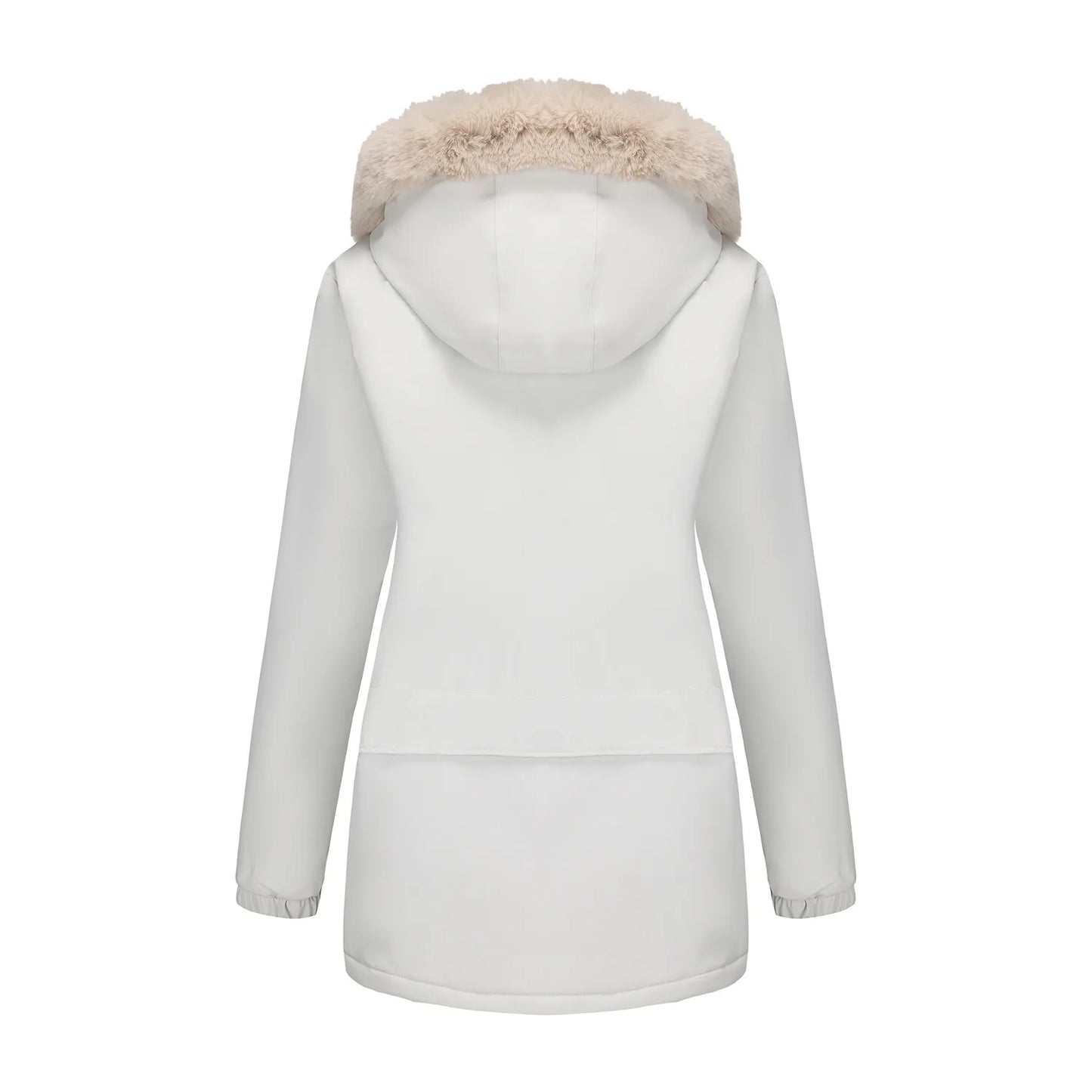 Cotton Coat Women 2025 Winter Mid-length Parka Plus Velvet Korean Style Large Fur Collar Plus Velvet Coat