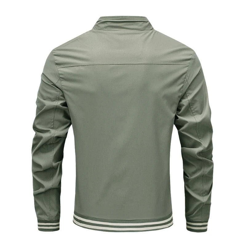 Men's Jacket Spring and Autumn New Korean Edition Fashionable Simple Stand up Collar Versatile Casual Trendy Solid Color Jacket