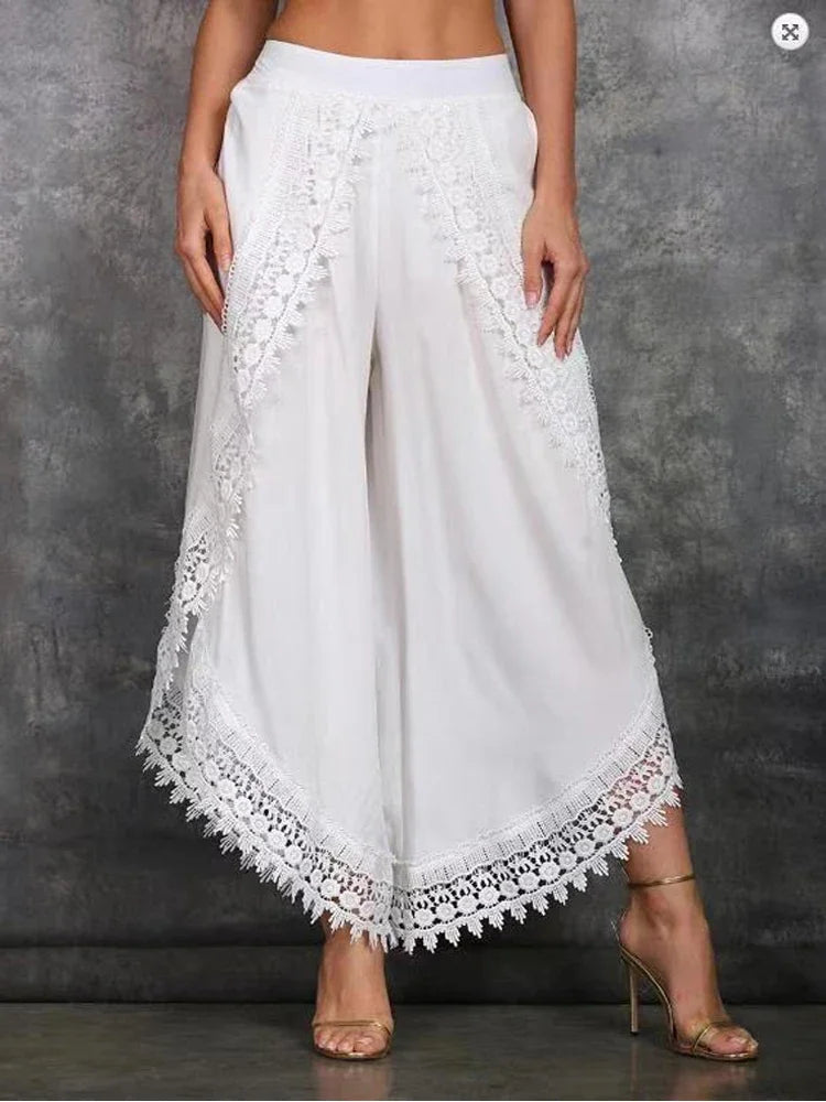 Women Fashion Pants Loose Harem Sports Long Pant Lace Beach Light women's clothing Summer Trousers