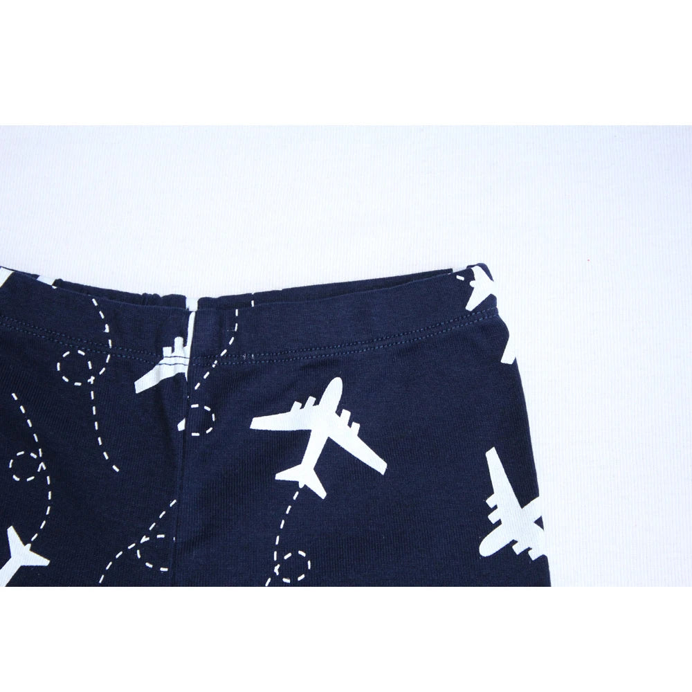 Boys Cartoon Pajamas Spring Autumn Long Sleevep Pijama Kids Airplane Motorcycle Pyjama Cotton Baby Homewear Underwear Clothes