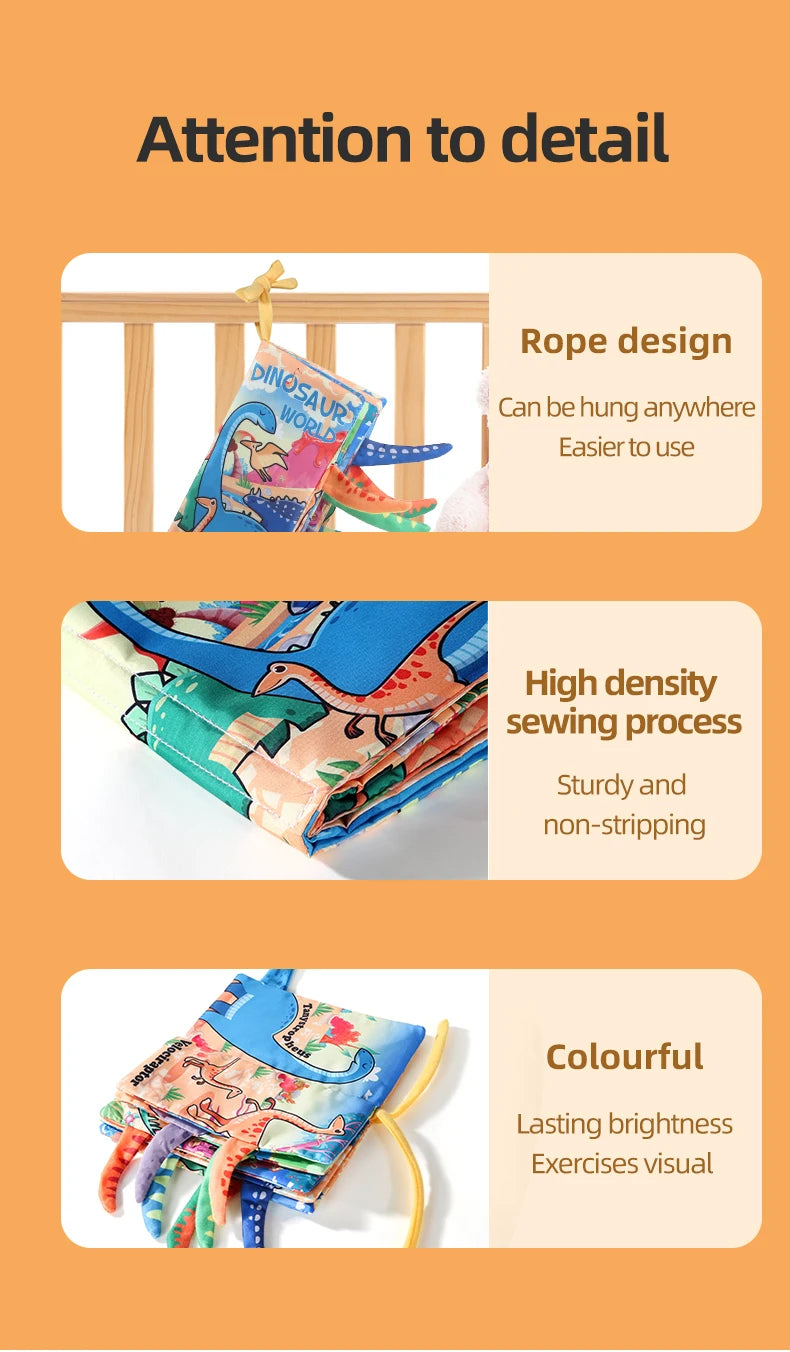 Baby Cloth Book 6 Pages 0-3 Year Old Early Education Parent-child Interaction Baby Toys For 0-3 Year Old Newborn Gifts