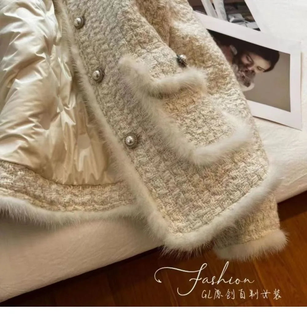 Women Coats Round Neck Full Sleeve Lamb Wool Jackets Single Breasted Slim Fit Thick Coat Open Stitch Elegant Outerwear 2024