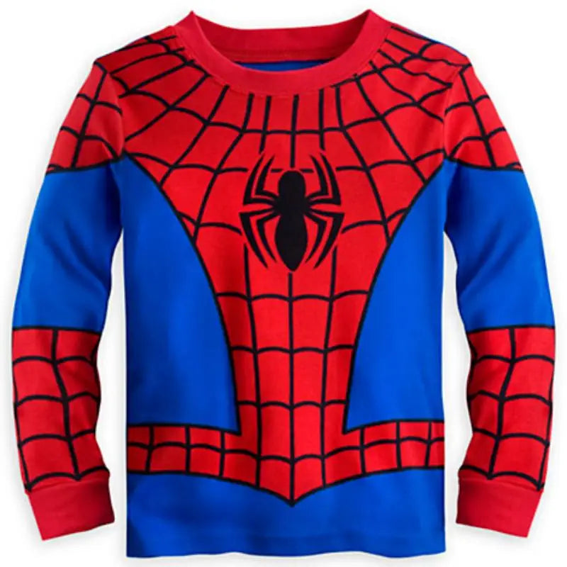 Children's Spiderman Pajama Set for Boys Cartoon Superhero Spider Cosplay Costume Long Sleeve Kids Sleepwear