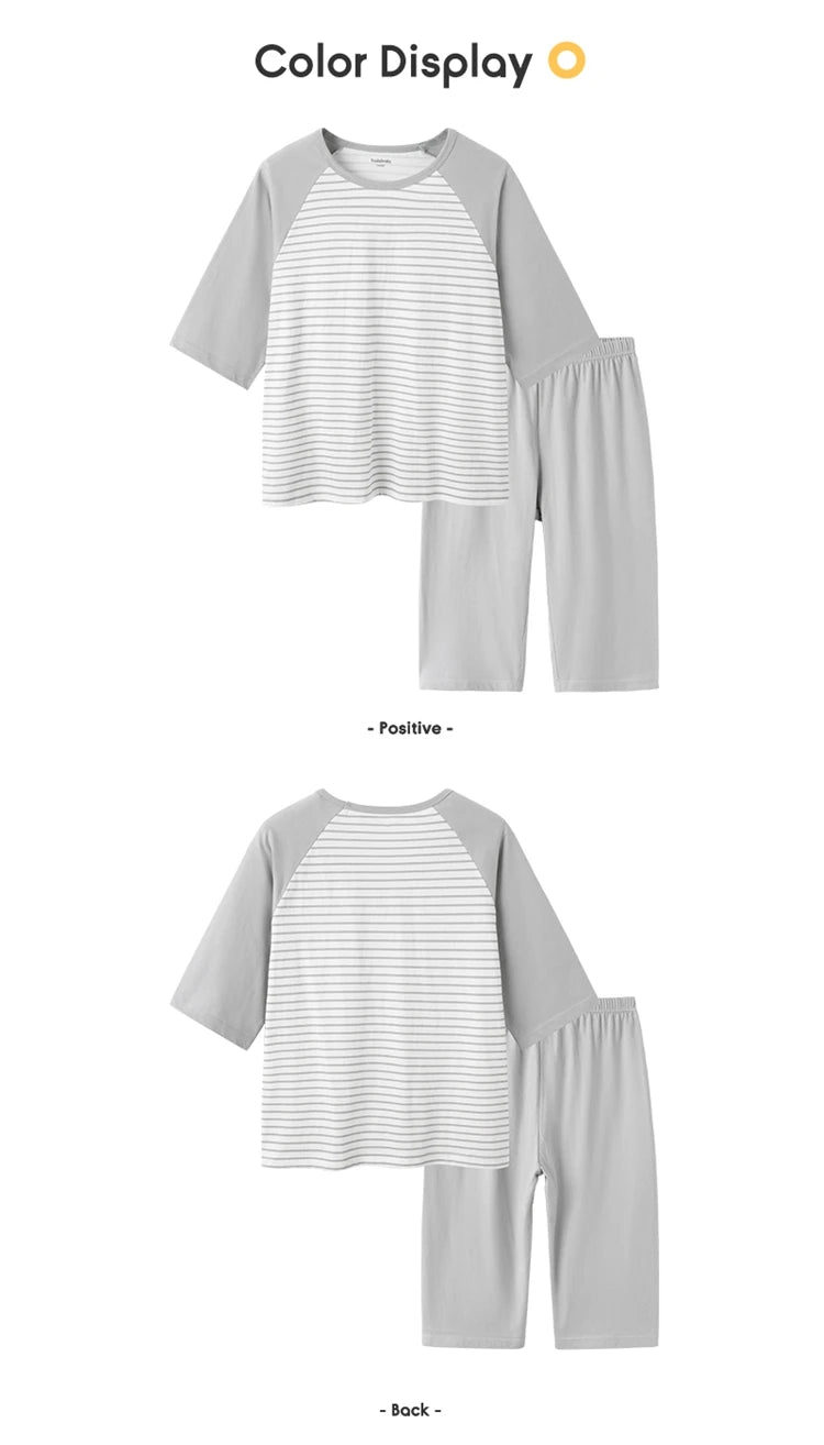 Balabala Pajama Sets Boys GirlsThin 2025 Summer New Air-conditioned Clothing Home Wear for Young and Older Children Parent-Child