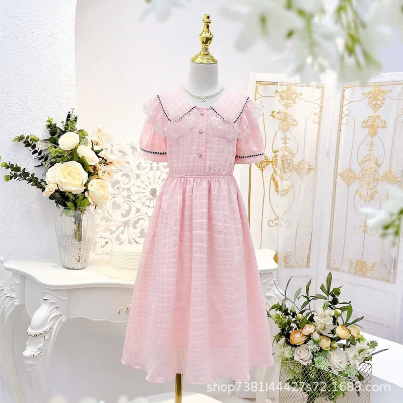 Girls' Dress 2025 Summer New Style Little Girls' Children's Princess Dress, Sweet and Elegant Summer Dress for Adults