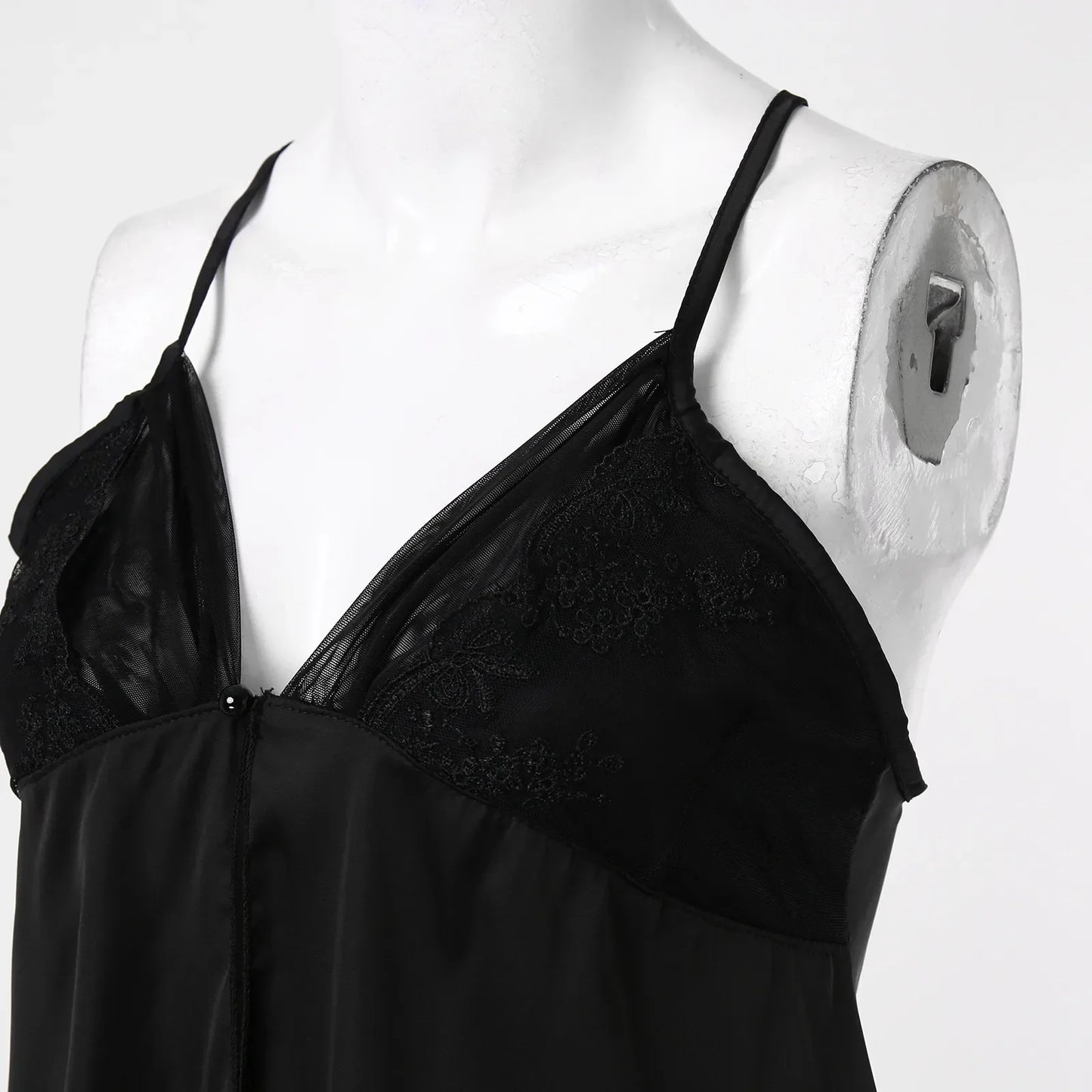 Sexy Pajamas Women Suspender Nightdress Backless Sleepwear Button Front Nightie Spaghetti Straps Nightgowns Pijama Mujer