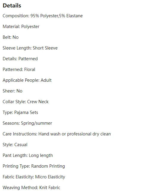 Casual Floral Print Pajama Set Short Sleeve Round Crew Neck Top Elastic Pants Women's Sleepwear Loungewear Set