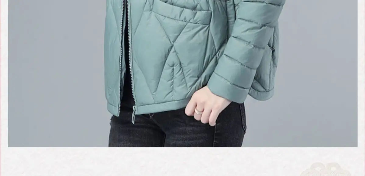 Women's Loose Casual Winter Padded Coat, Lightweight, Short Down, Cotton Jacket, Female, New Fashion, Large Size, Autumn, 2024