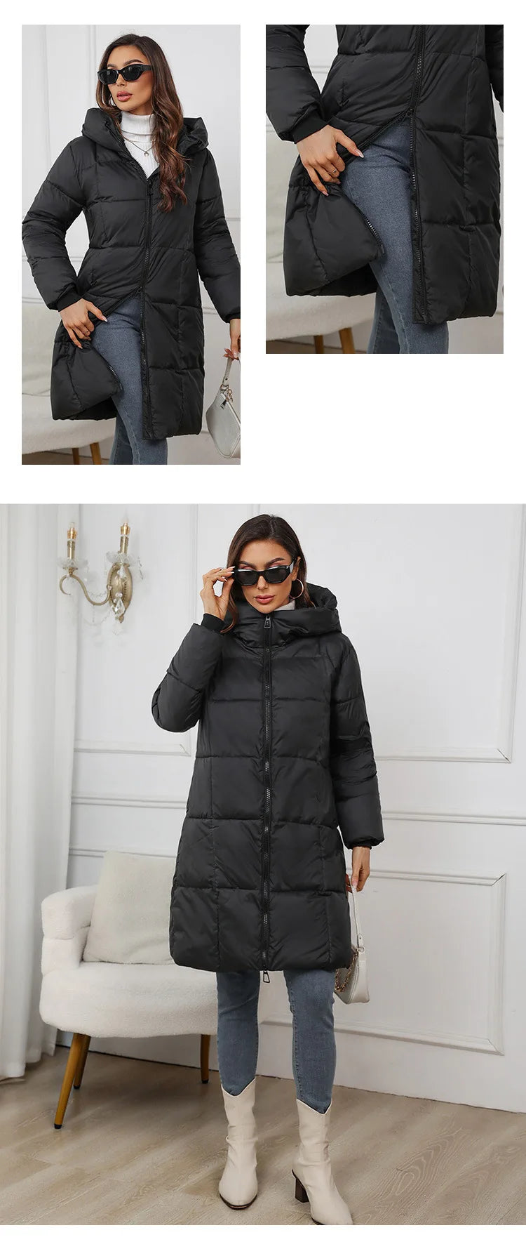 Women Long Coat 2024 New Autumn Winter Parkas Female Thick Down Cotton Coat Femme Casual Short Warm Thick Outerwear Ladies Top