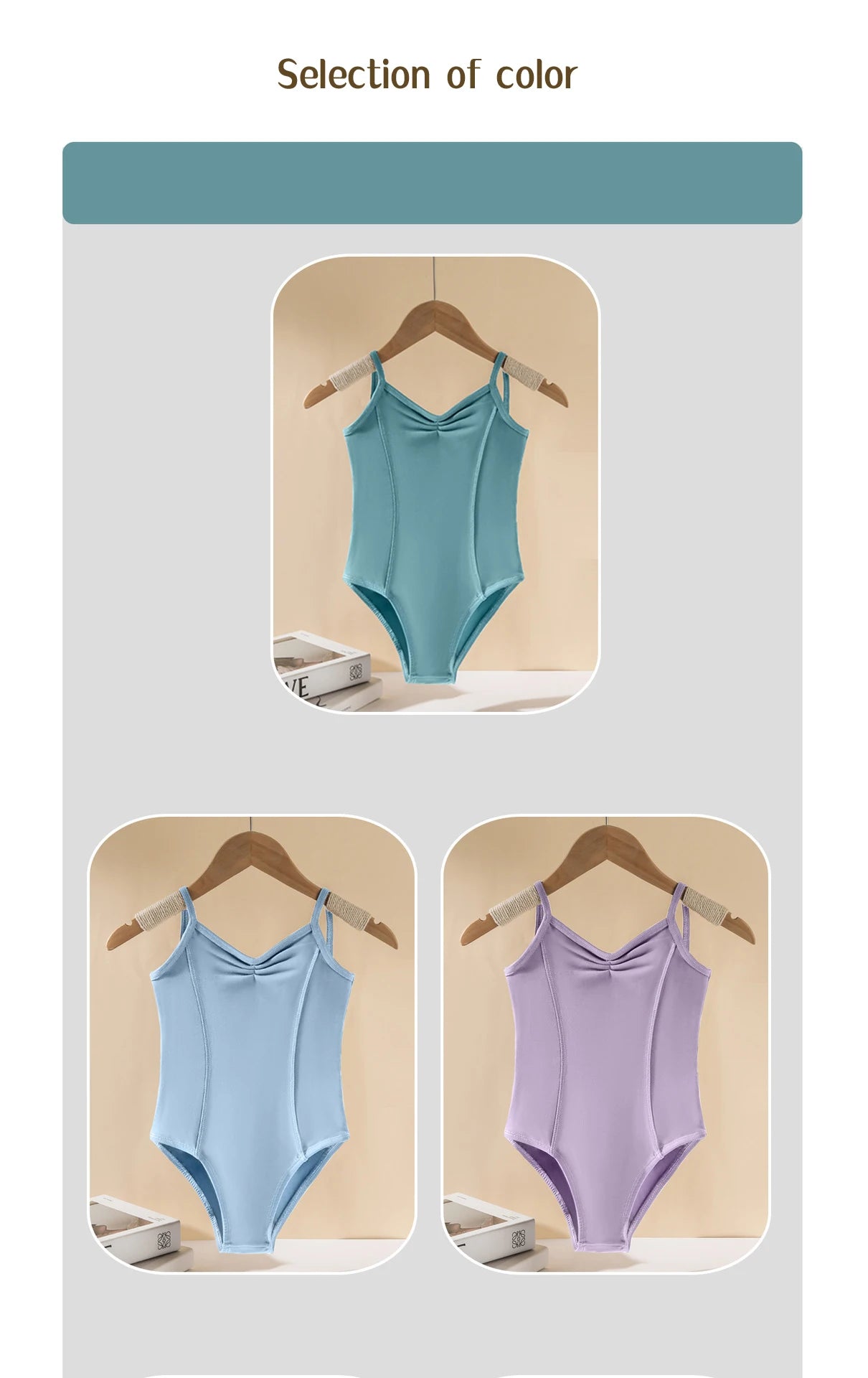 Girls' ballet dance clothes, girls' gymnastics clothes, girls' exercise clothes, V-back sling jumpsuits