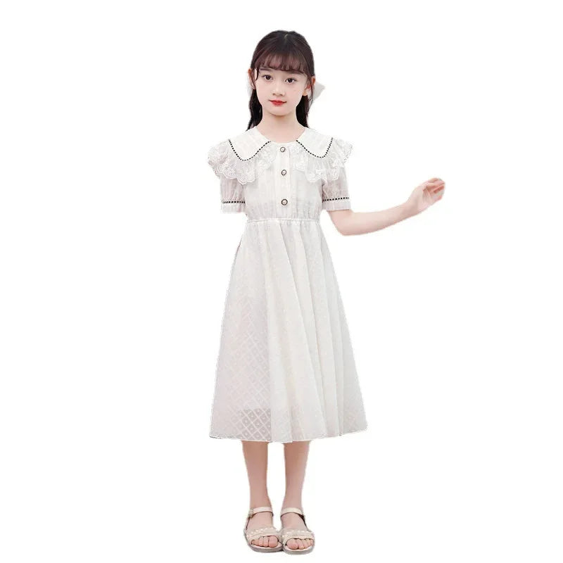 Girls' Dress 2025 Summer New Style Little Girls' Children's Princess Dress, Sweet and Elegant Summer Dress for Adults