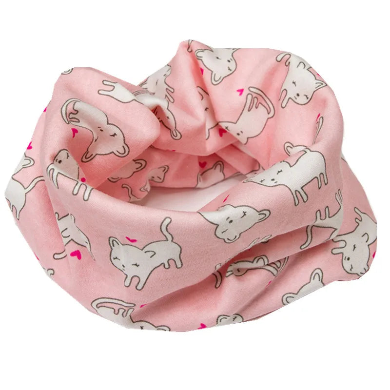 New Autumn Winter Girls 100% Cotton Scarf Children Scarf Bibs LIC Boys Girls O Ring Scarf Lovely Kids Collar Children Bufandas