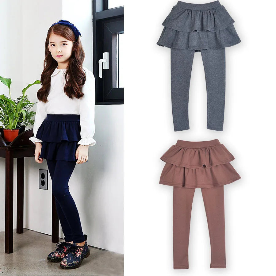 New Autumn Winter Girls Dress Leggings Design Printed Cotton Children's Pants Kids Leggings Girl Skirt Children Dress
