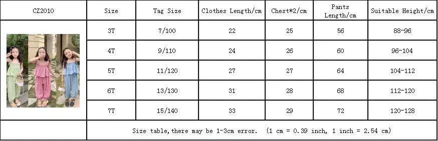 Summer Girls' Clothing Sets Sweet Cute Floral Camisole Plus Anti-Mosquito Pants Fashion Baby Kids Outfit Children Girls Clothes