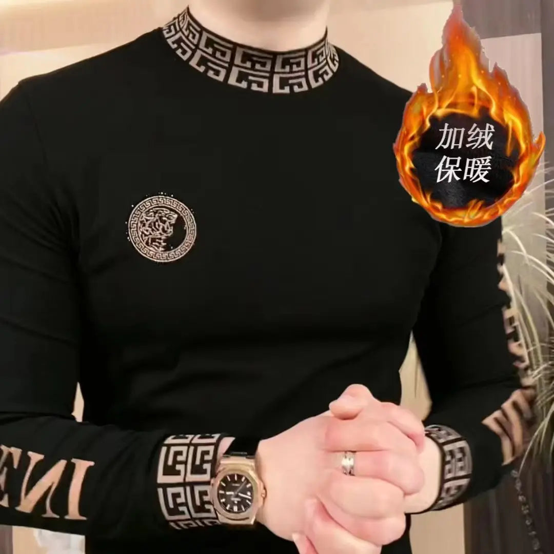 Handsome Base Shirt for Men's Turtleneck Base r Maillard Sports Warm Long-sleeved T-shirt