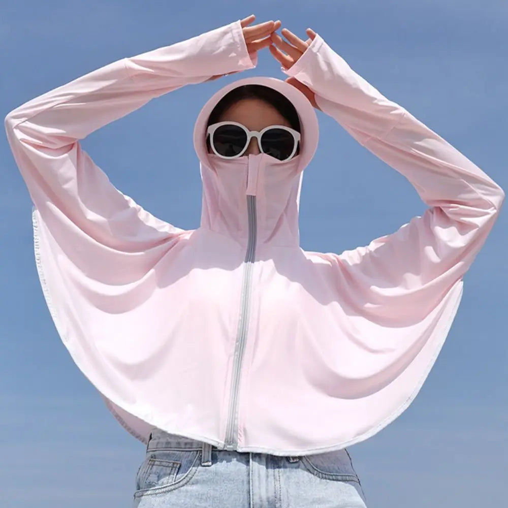 Summer women's sun protection clothing protection long sleeve women's cloak breathable outdoor sports women's sun hat clothing