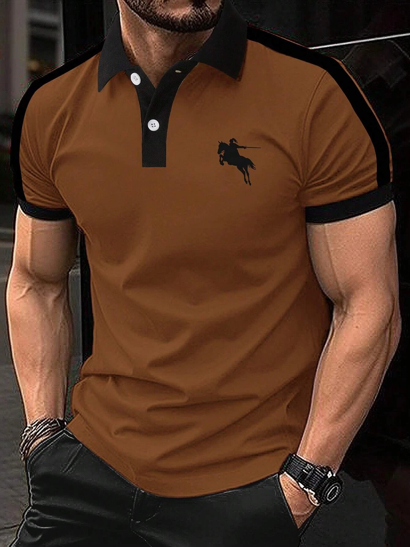 polo shirt man Print Polo TShirt For Men Fashion Lapel Button Tops Business Casual Short Sleeve T-Shirts Golf polo shirts herren