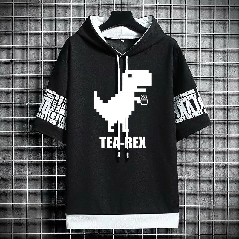 T Shirt for Men Clothing Streetwear Hoodies Korea 반팔티 Hat T-shirt Print Oversized Graphic Casual Tshirt Anime Sports Gym Hoodie