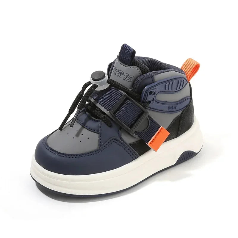 Kid Sneakers School High-top Causal Sports Shoes for Boy Non-slip Spring Autumn Children Fashion Girls Chunky Basketball Shoes