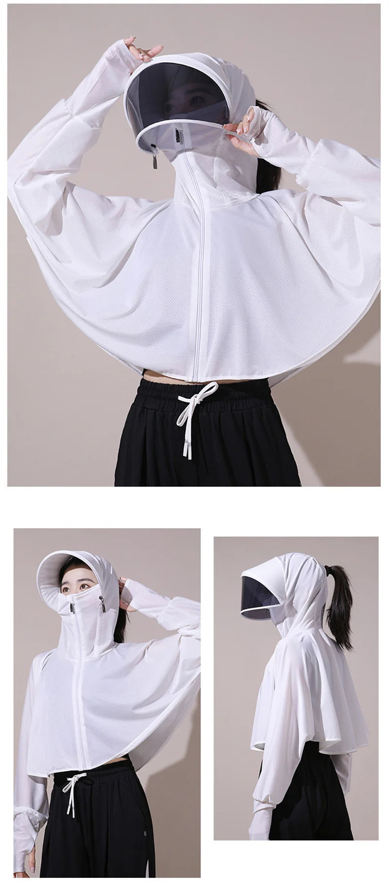 Summer Sun-protective Women's Clothing Breathable Smock Ice Silk Thin UV Protection Ladies Cloak & Cape For Women