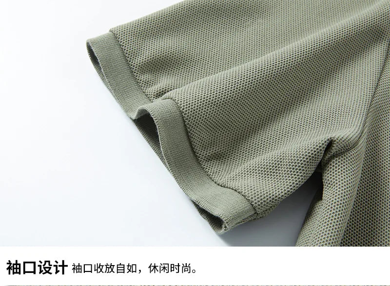 Short Sleeved Polo Shirt for Men in Summer 2025, New Business Casual Wrinkle Resistant Half Sleeved Lapel T-shirt, Loose and Iro