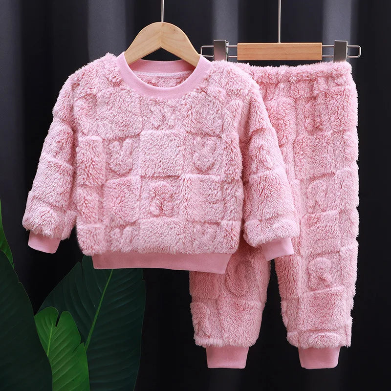 Children's Pajama Sets Tops + Pants 2Pcs Kids Pajamas Winter Girl Clothing Sets Comfortable Children Clothes Boys Sleepwear