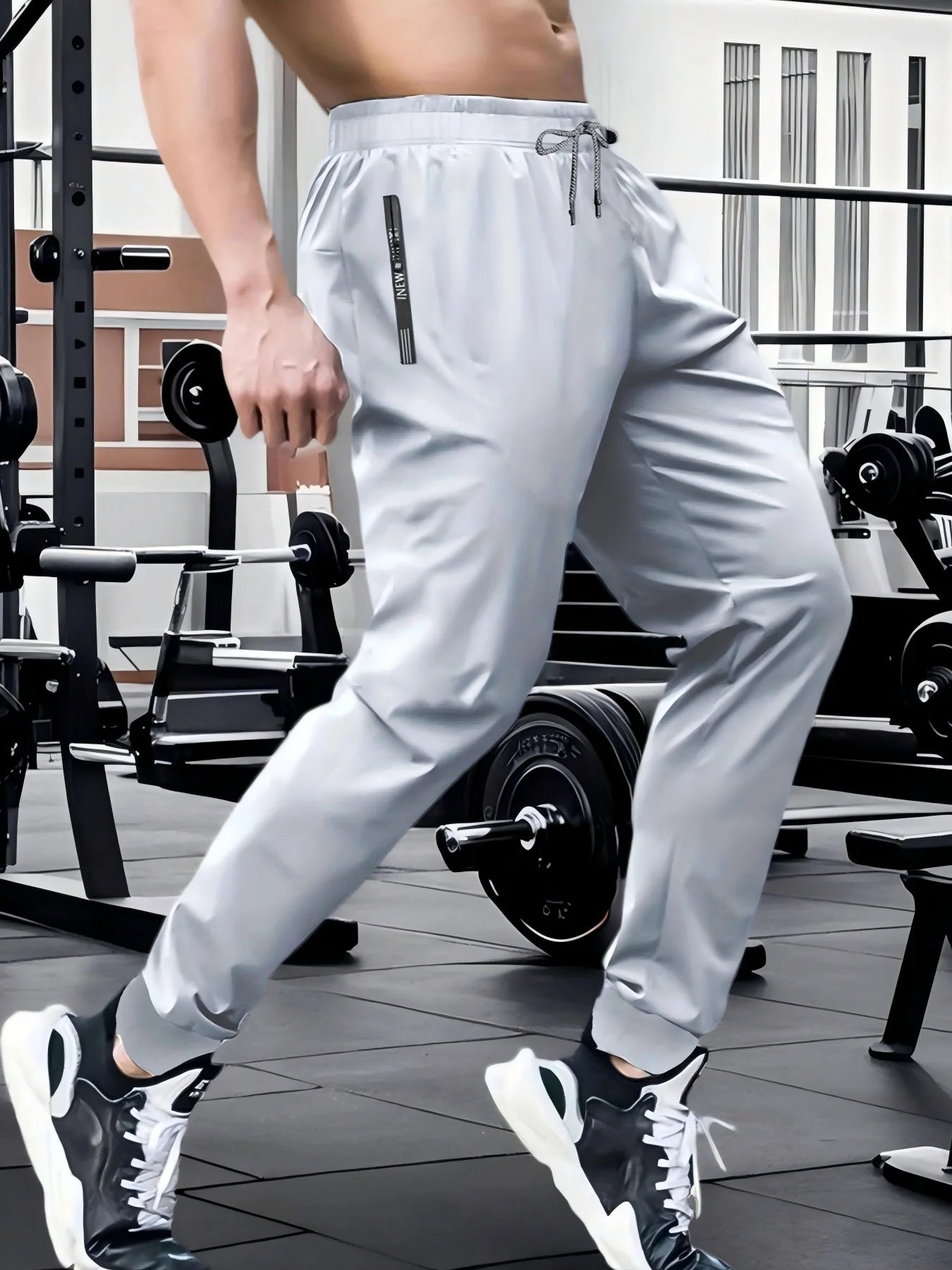 Men's Running Pants Quick Dry Thin Tracksuit Elastic Gym Fitness Trousers Training Sport Pants Men Sportswear Jogging Sweatpants