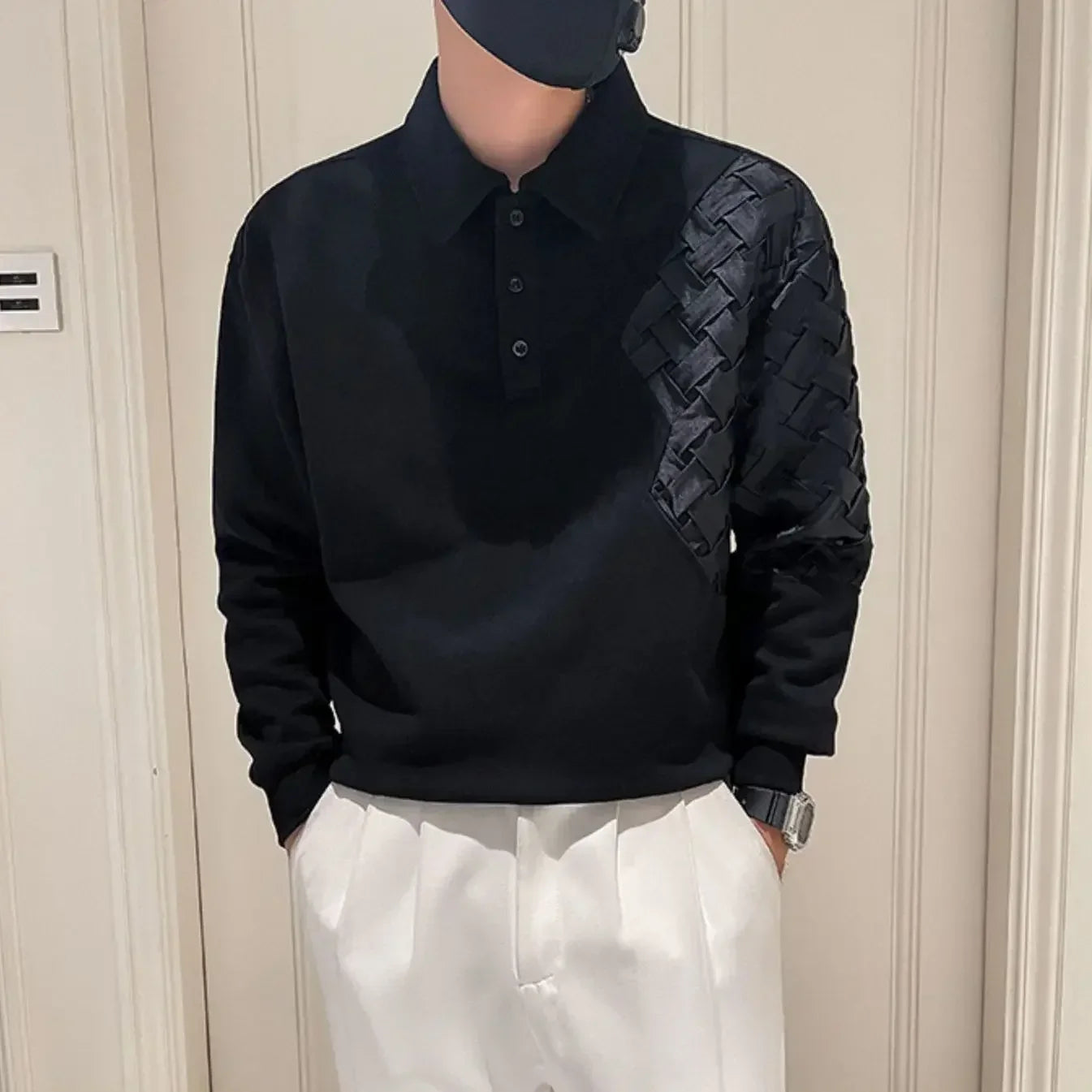 Polo T Shirt for Men 100℅ Cotton Pullovers Unicolor Man Sweatshirt Black Plain Sale Quotes Full Sleeve Designer Korean Autumn Xl