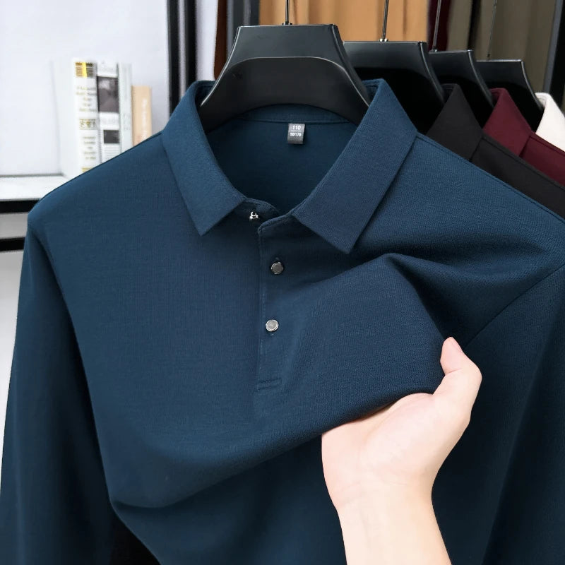 Polo shirt men's T-shirt long sleeved sweatshirt spring and autumn thin base shirt autumn top