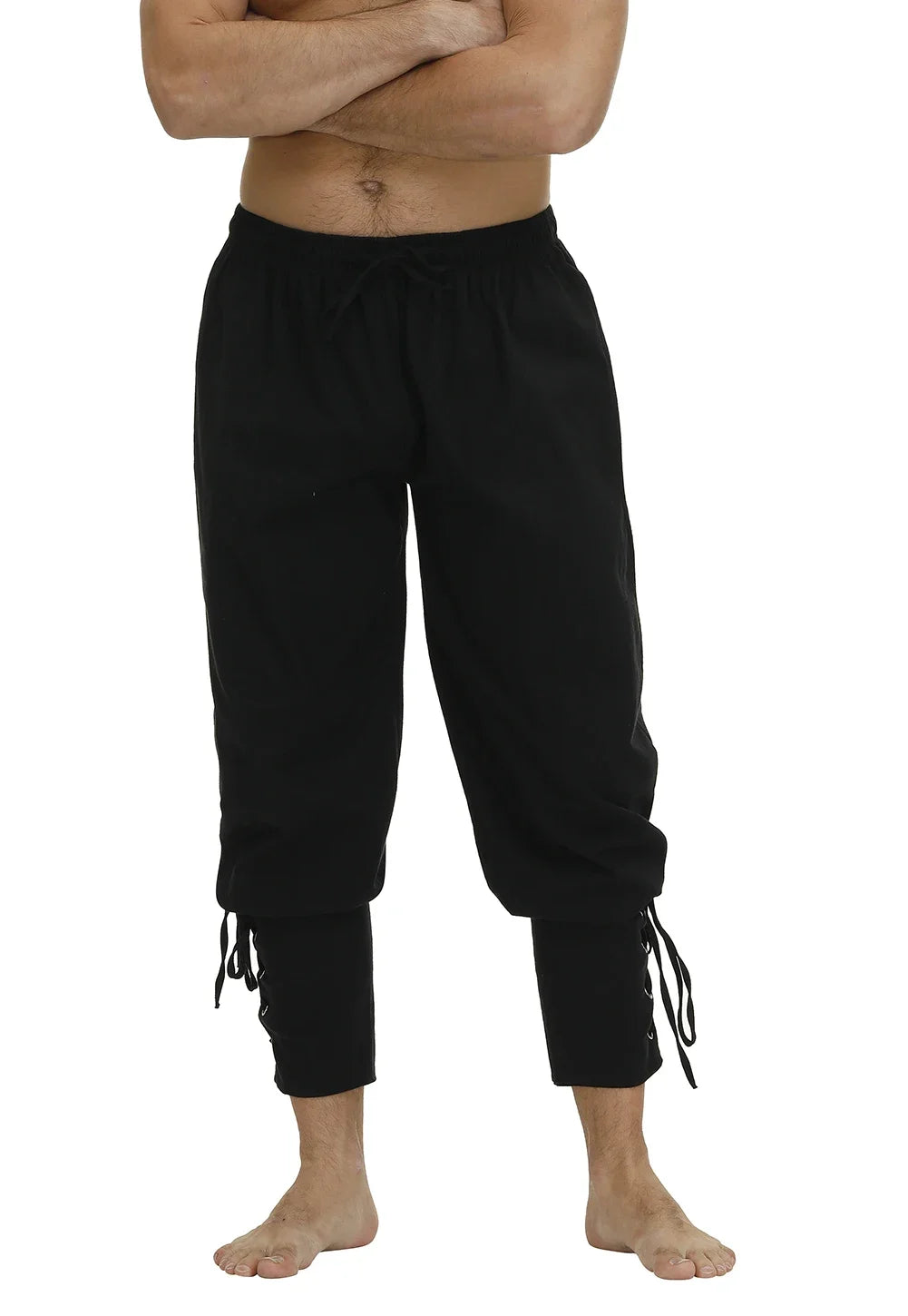 Pirate Pant for Men Costume Renaissance Medieval Pants Drawstring Shorts Halloween Costume Adult Cosplay