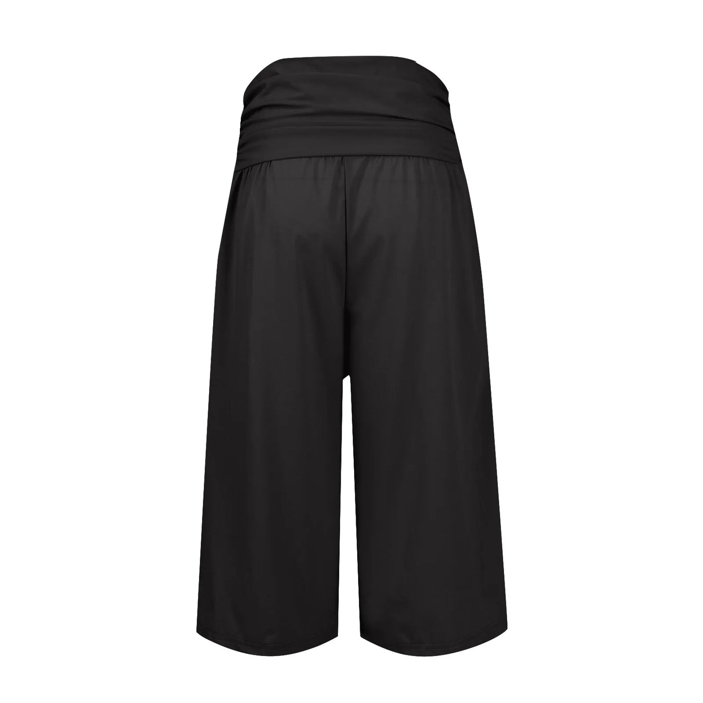 women pants summer loose cropped pants High Waist Solid Color Casual Trousers Pants With Pockets cozy breathable pantalon femme