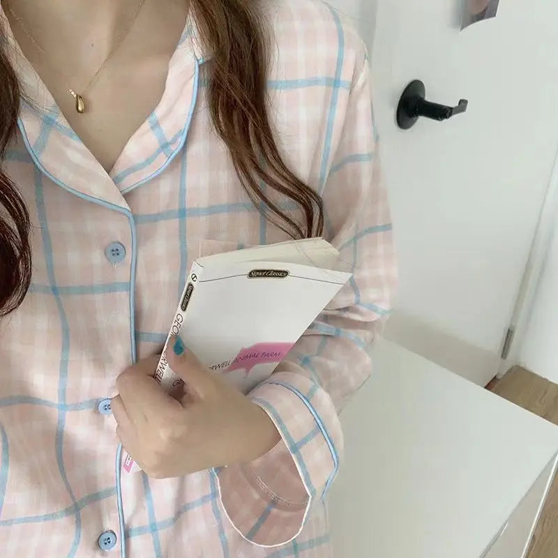 Spring And Autumn 2 Piece Women's Pajamas Homewear Female Students Homewear Pajama Sets Girls Pajamas Underwear Sets