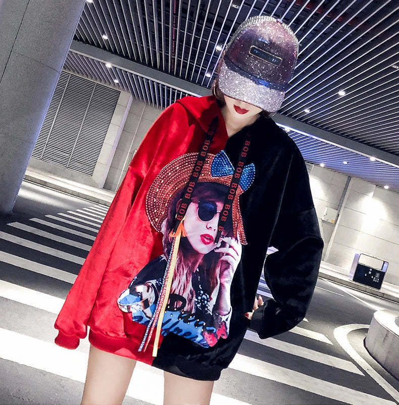 Hoodie Harajuku Style Hoodies for Women Tops Aesthetic Korean Fashion Vintage Graphic Women's Sweat-shirt Spring Autumn Crewneck