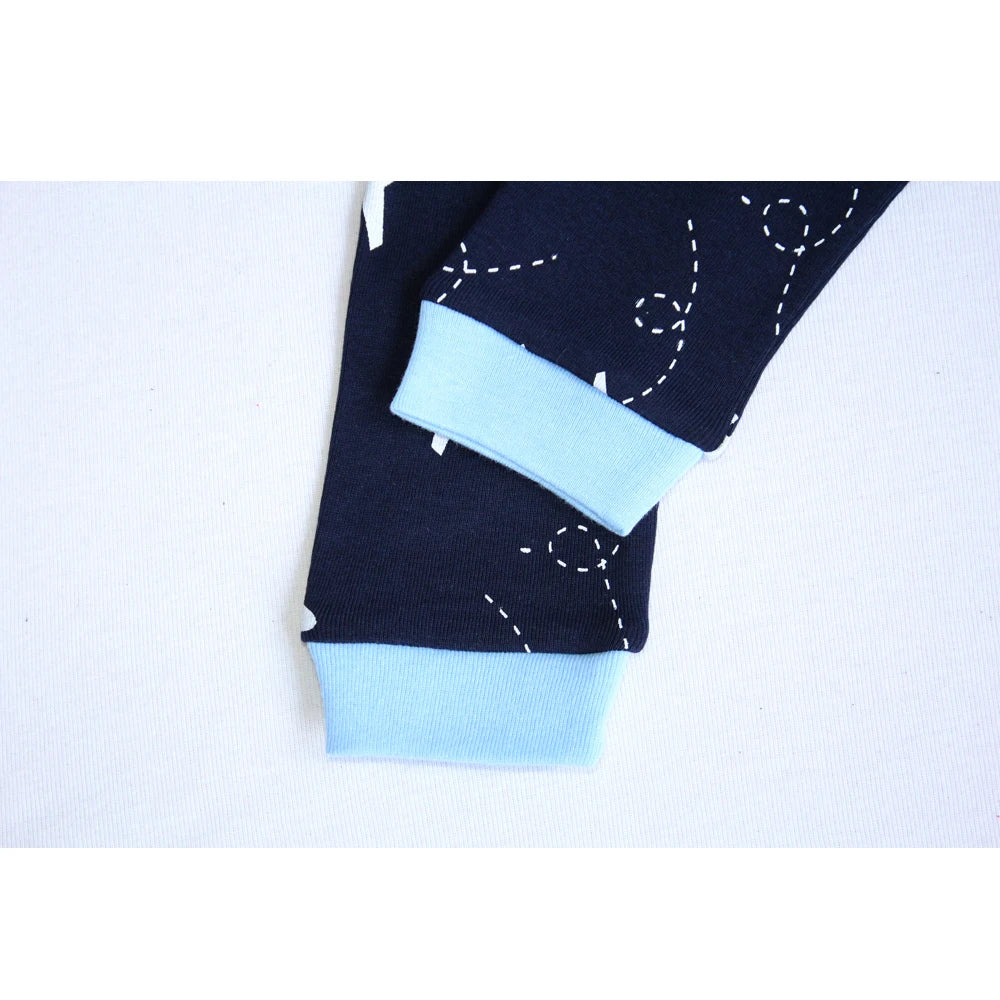Boys Cartoon Pajamas Spring Autumn Long Sleevep Pijama Kids Airplane Motorcycle Pyjama Cotton Baby Homewear Underwear Clothes