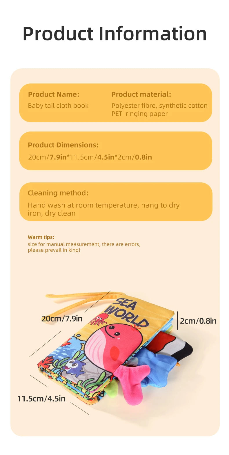 Baby Cloth Book 6 Pages 0-3 Year Old Early Education Parent-child Interaction Baby Toys For 0-3 Year Old Newborn Gifts